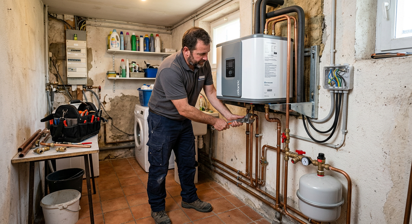 Pose chauffe-eau thermodynamique plombier Antony